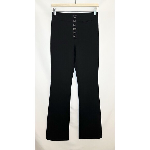 PAIGE Miriel Pants Black Exposed Hook & Eye Closure Boot Cut Women's‎ 27 NWOT - Picture 2 of 9